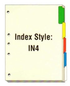 Index Side Tabs, 5 Holes on Side